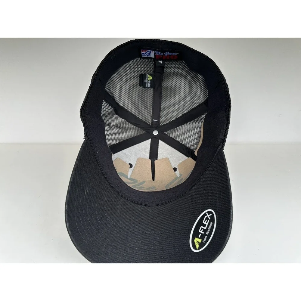 The Game - Embroidered Pineapple‎ Skull Head - Black Fitted Trucker Hat, Size M